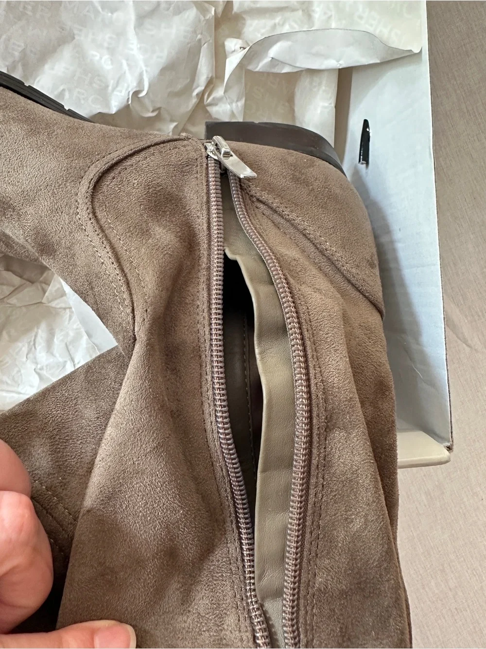 Marc Fisher Taupe Suede Over the Knee Boots Sz 7
